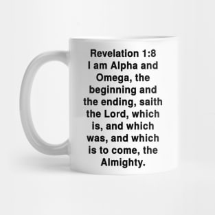 Revelation 1:8 King James Version Bible Verse Typography Mug